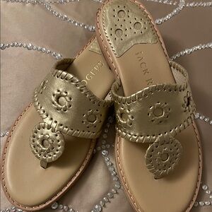 NWT Jack Rogers Sandals Size 5.5 gold